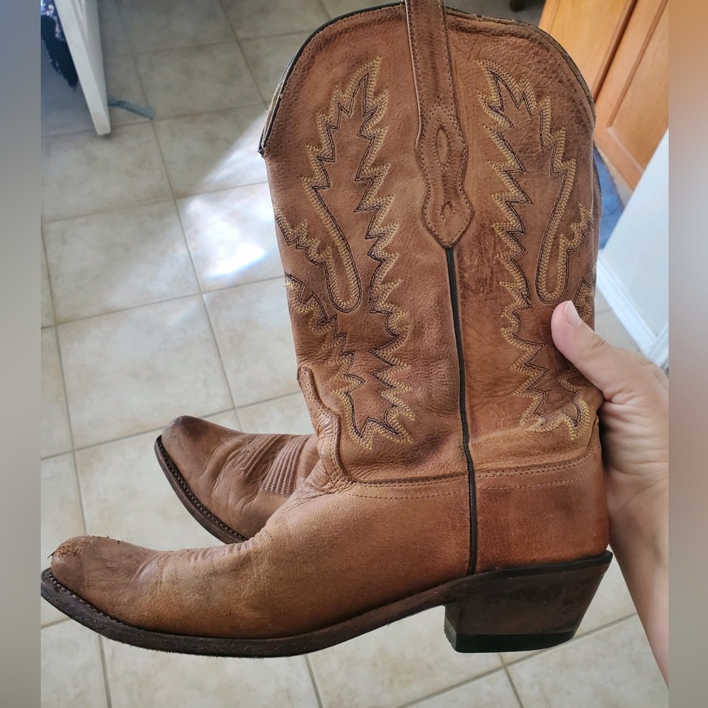 Cavenders Women Cowboy Boots Leather Gem